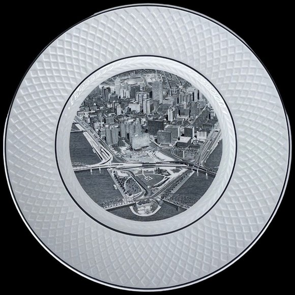 1967 Spode Mansard Famous In American History Plate Pittsburgh Golden Triangle - Picture 1 of 5